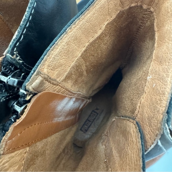 Pikolinos Le Mans 838-9629 Black Leather Combat Moto Boots Heeled Fall Winter - Picture 14 of 16